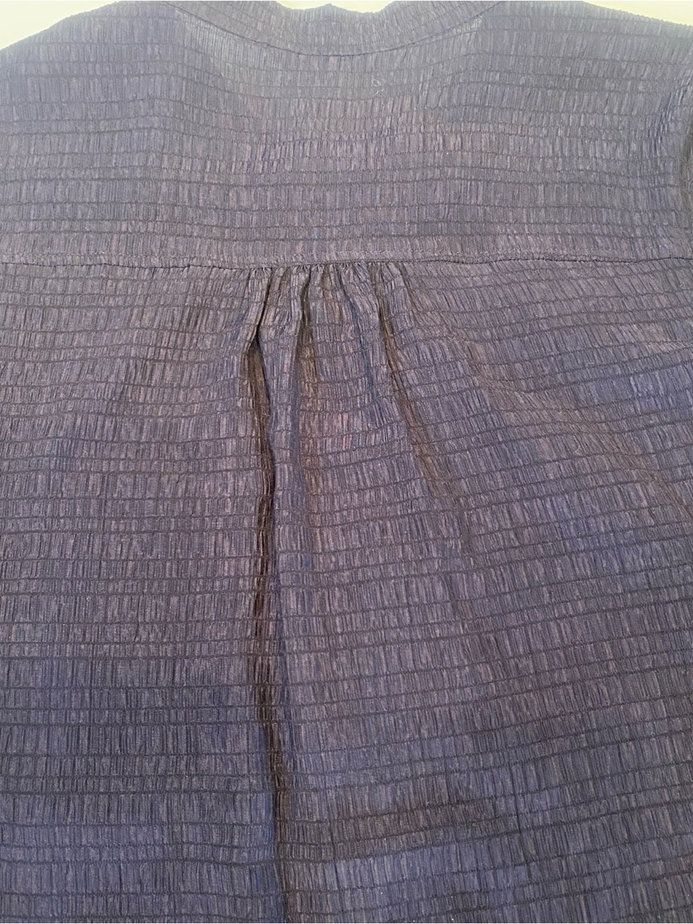 Steve Madden Navy Blue Crinkle Textured Sheer Long Sleeve Mini Shift Dress L - Picture 6 of 8